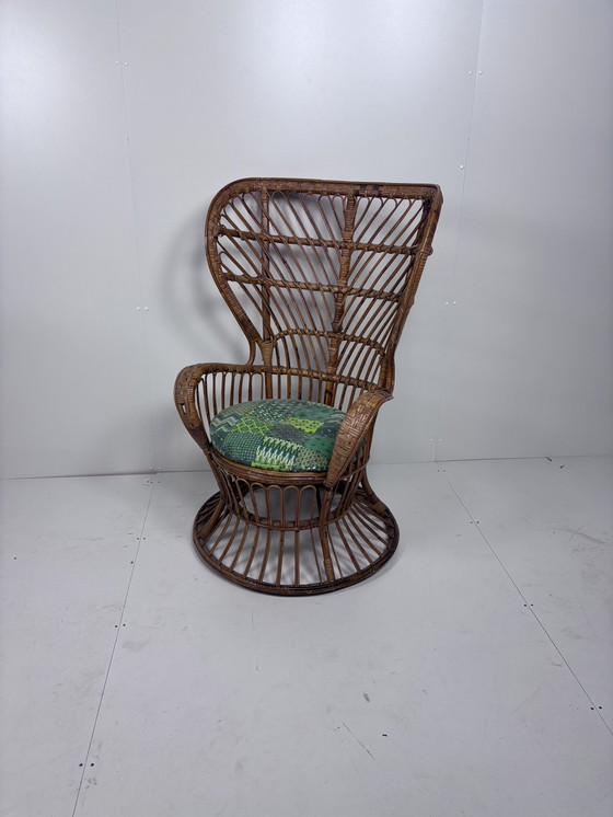Image 1 of Vintage Peacock Chair Rattan Bamboo