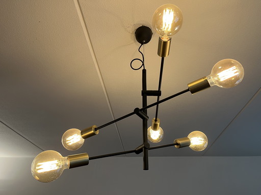 Industrial look ceiling lamp with Calex led bulbs
