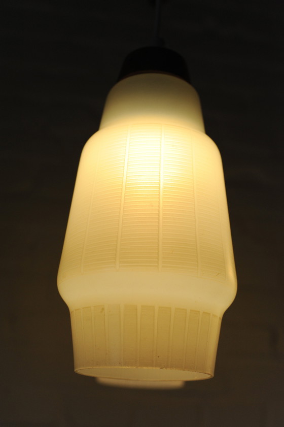 Image 1 of Mid - Century Cascade Pendant Lamp Of Wood And Glass