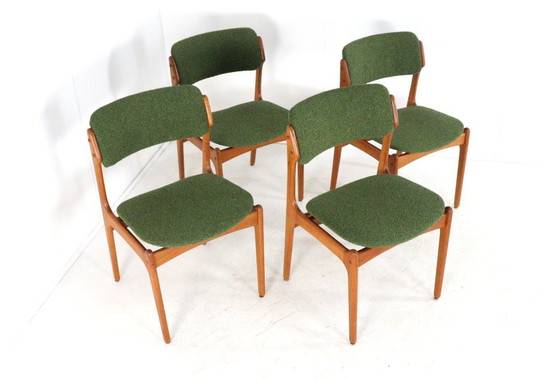 Image 1 of Ensemble de 4 chaises rembourrées Erik Buch pour O.D. Mobler modèle 49