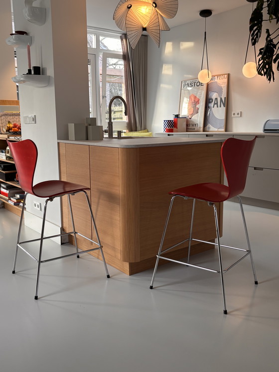 Image 1 of 4 sgabelli da bar Fritz Hansen Serie 7