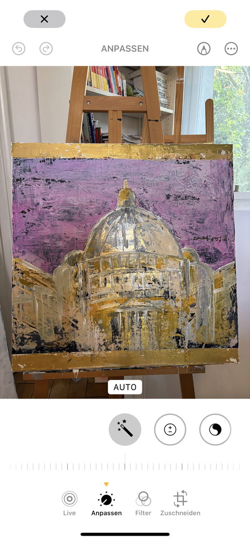ROME, Basilique Saint-Pierre 80x80 cm Tissu mixte sur toile