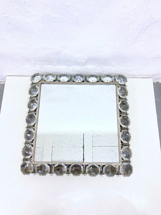 Image 1 of Square illuminated wall mirror by Bakalowits 60s design