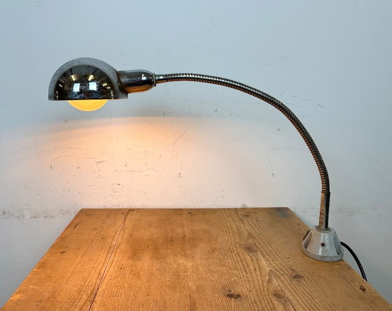 Image 1 of Vintage Chrome Italian Gooseneck Table Lamp, 1960s