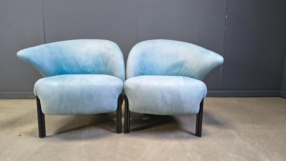 Image 1 of Ein Paar Calla-Loungesessel von Saporiti, 1980er Jahre