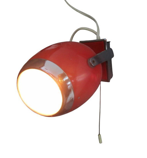 Reggiani vintage red 'eyeball' wall lamp