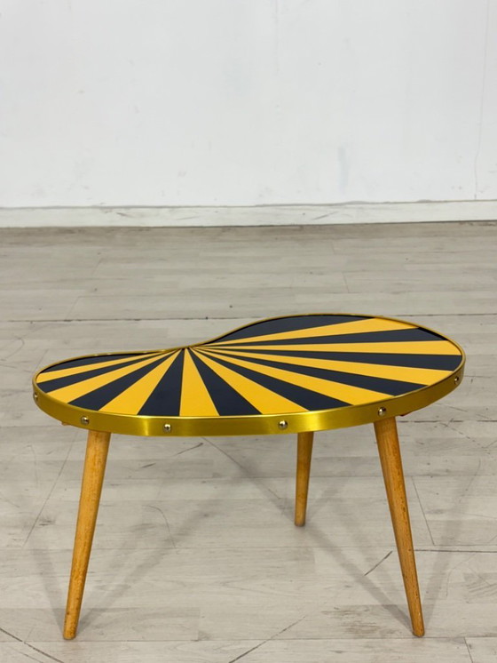 Image 1 of Mid-century kidney-shaped table, plant stand, side table, storage