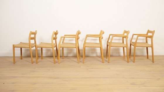 Image 1 of 6 X sedie da pranzo Niels Otto Moller Modello 84 & 67 | Restaurate