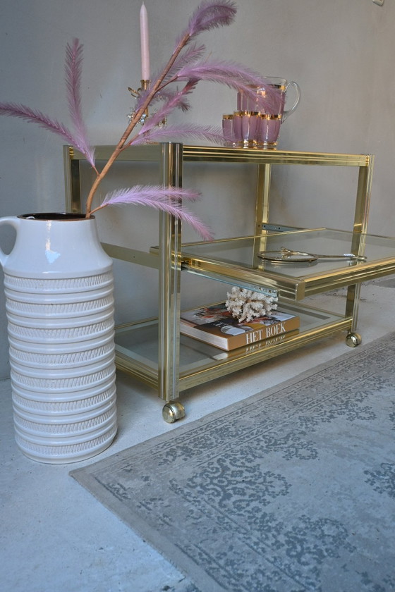 Image 1 of Side Table TV Furniture Pierre Vandel Metal and Glass