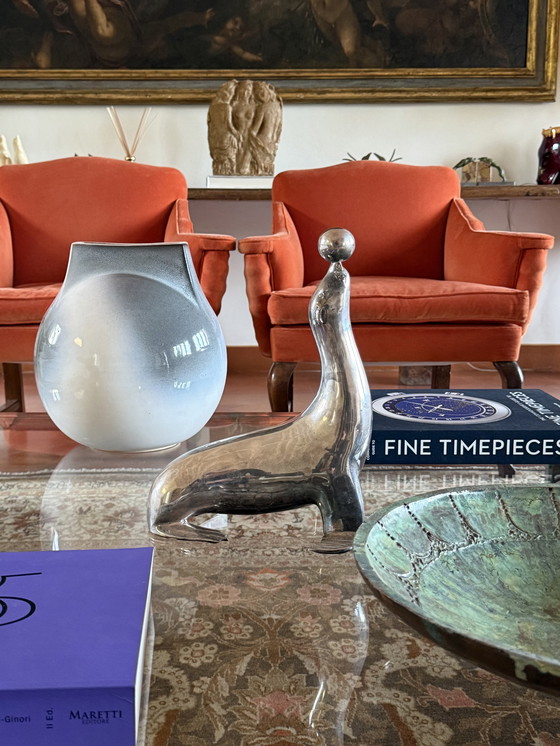 Image 1 of Sculpture de sceau Art déco en laiton argenté, France 1940s