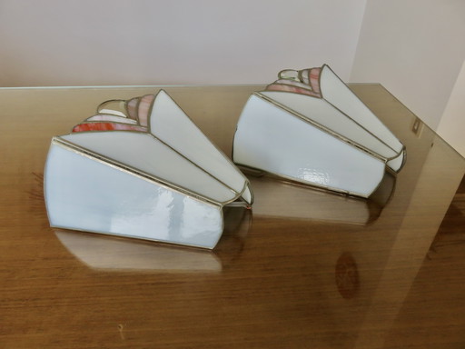 Pair of Wall Lamps in Pate de Verre, Italy, 1970