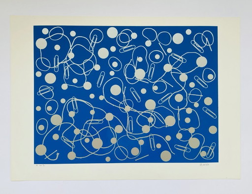 Gillis van Oosten - Retro stippen en paperclips - Zeefdruk