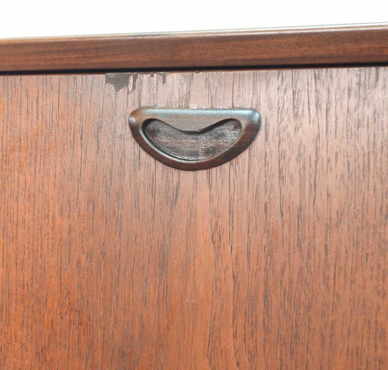 Image 1 of Mid-Century Louis van Teeffelen Design Teak Wooden High Sideboard for Webe with Ceramic Ravelli Tiles. The Netherlands, 1960s