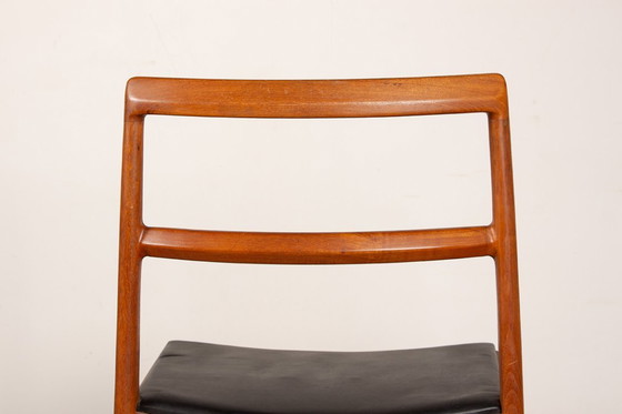 Image 1 of Set van 4 Deense stoelen van teakhout en leer, model 430, van Arne Vodder voor Sibast, 1960.