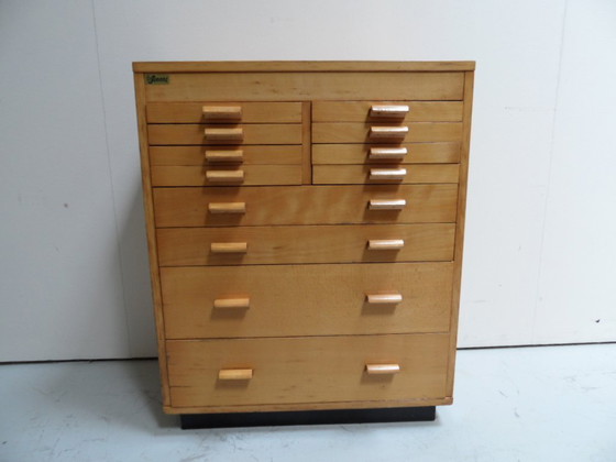 Image 1 of Vintage chest of drawers school cabinet