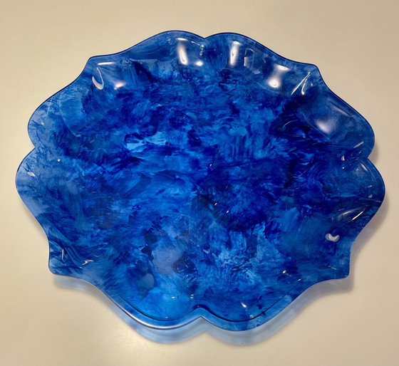 Image 1 of Sensationelles rares blaues lucite XXL Tablett