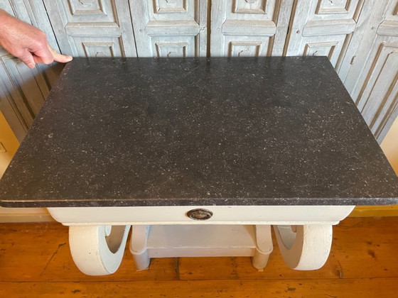Side Tanble Wandtafel Wand Console Louis Philippe Trumeau – Stone (photo 3 of 21)