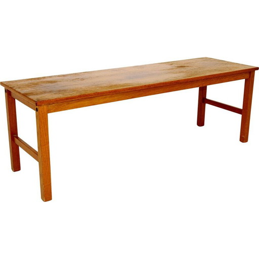 Banco minimalista vintage de teca, Suecia, 1960