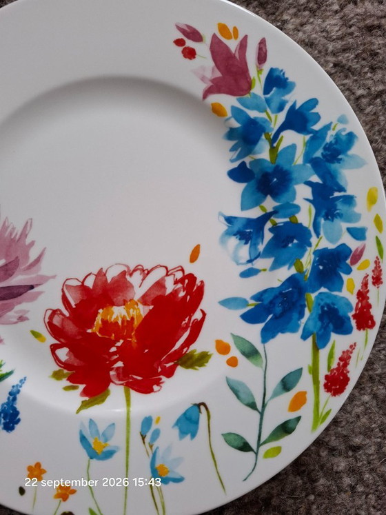 6 assiettes à déjeuner Villeroy & Boch Anmut Flowers, Vaisselle, Porcelaine, Multicolore (photo 3 sur 6)