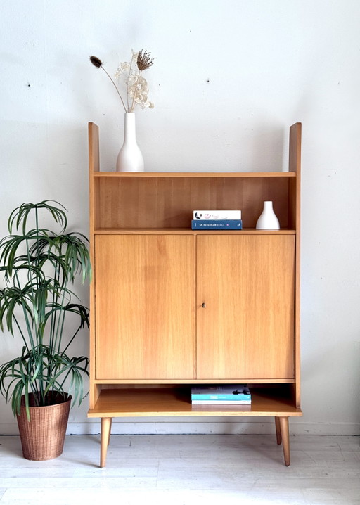 Armario de pared medieval antiguo de haya – boekenkasten, Wood, Vintage