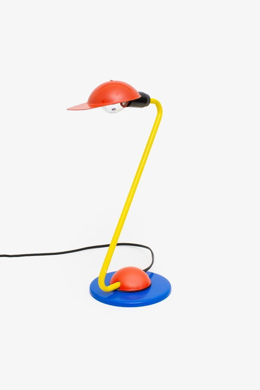 Hema Schreibtischlampe im Memphis-Stil aus den 1980er Jahren mit Kappe