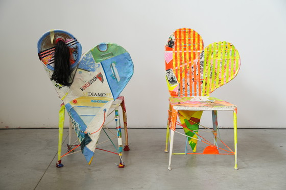 Image 1 of Set di 6 sedie Pop Art firmate da Guido Coletti (1995, firmate nel 2013)