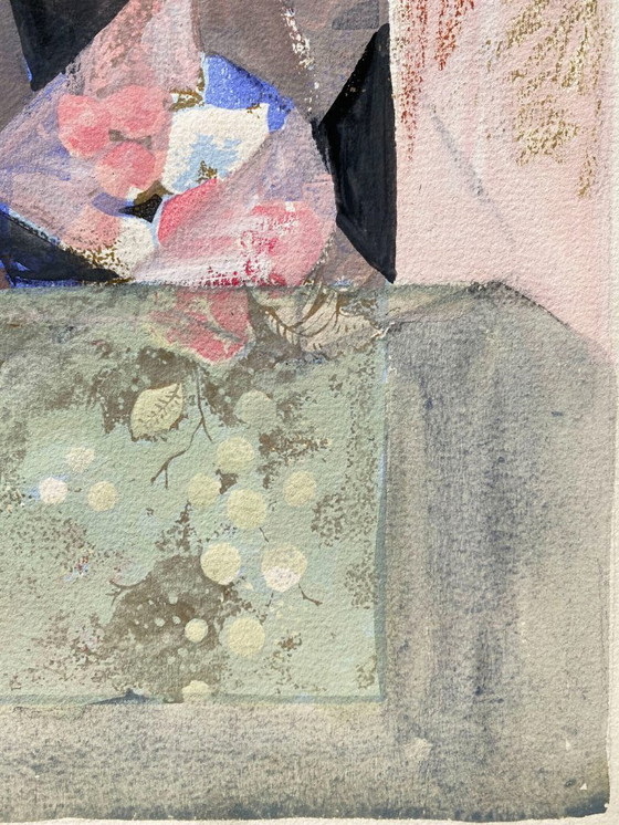 Image 1 of Dipinto espressionista ed erotico di N. Boéri Véfour. Francia, anni '90