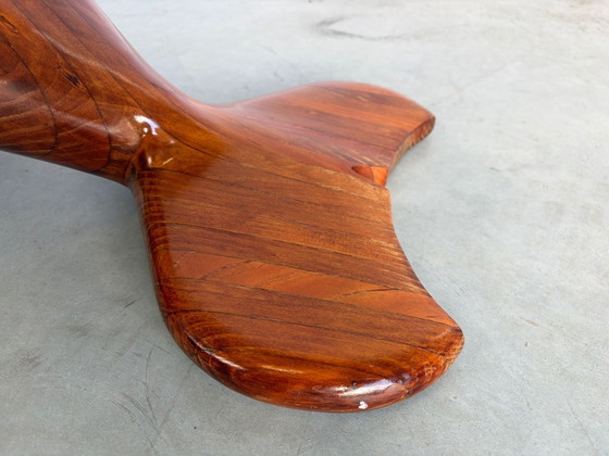 Polyte Solet Dolphin Coffee Table And Stools, 1990s – Glass, Wood (photo 10 of 16)