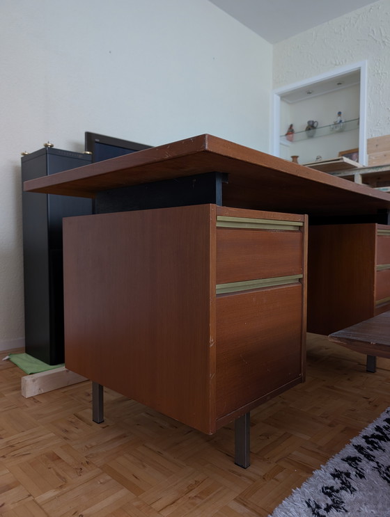 Image 1 of Scrivania in teak di metà secolo degli anni '60 con piano sospeso