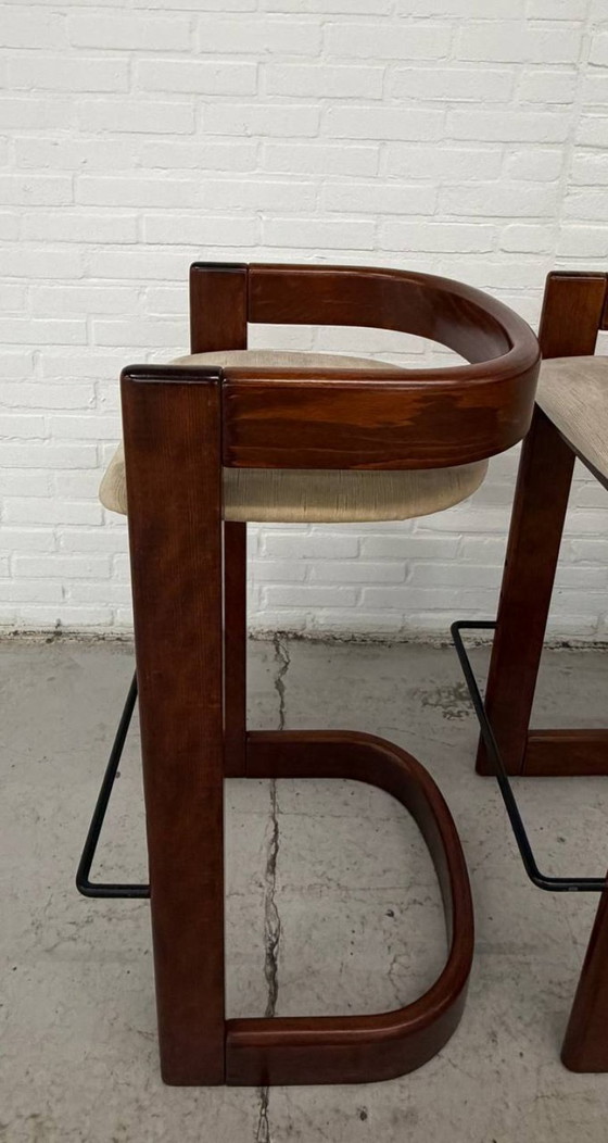 Image 1 of 3 sgabelli da bar vintage in stile Willy Rizzo