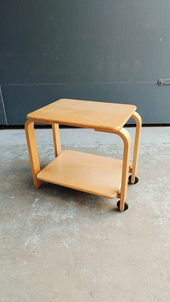 Image 1 of Carrello Zweedse IKEA Scandinavische Berken Brunado 2004 in Stijl van Alvar Aalto - Piccolo danno su una gamba