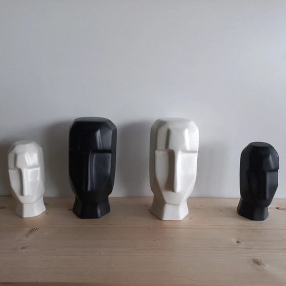 Image 1 of Art Deco Style Ceramic Heads/Pictures