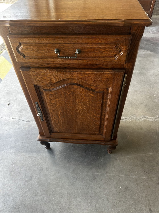 Vintage massief eikenhouten hifi-kast voor platenspeler – Ladekasten, Wood (photo 10 of 10)