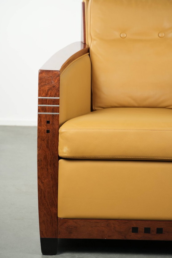 Image 1 of Fauteuil jaune de style Art déco, modèle Frank, de la série Decoforma, signé Schuitema, en bon état.
