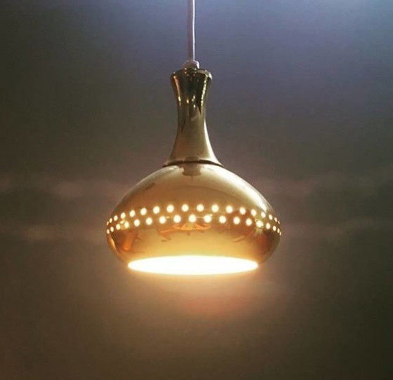 Image 1 of Pair of brass lamps/pendant lights by Hans-Agne Jakobsson, Scandinavian style