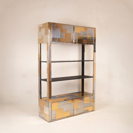 Paul Evans Cityscape Brass and Stainless Steel Bookcase, First Series, 1971 (photo 4 of 29)