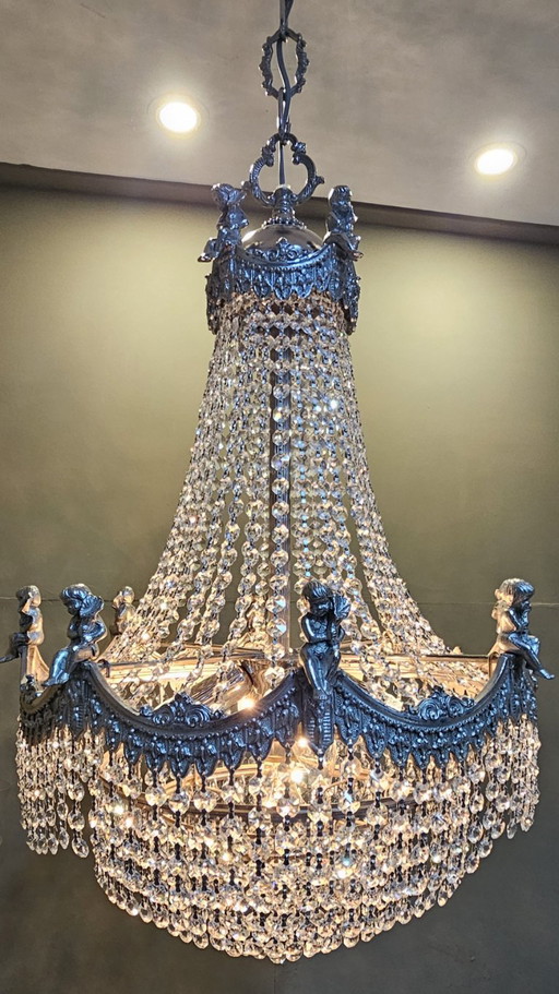Chandelier – kroonluchters, Crystal, Brass (photo 2 of 13)
