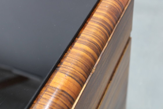 Image 1 of Pair 1930s Czech Art Deco Walnut Nightstands