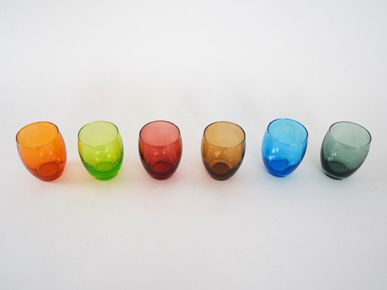 Image 1 of Set di bicchieri colorati, design italiano, anni '70, made in Italy