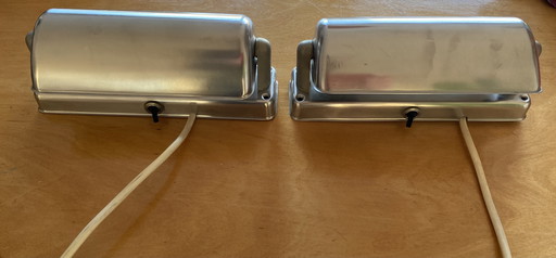 2 wandlampjes verchroomd