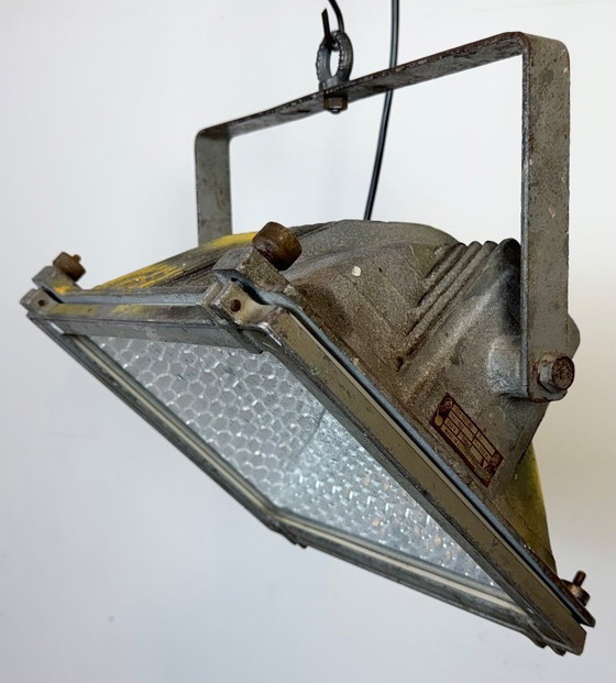 Image 1 of Faretto da teatro vintage grigio con copertura in vetro, anni '80