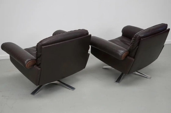 Image 1 of Vintage De Sede DS-31 Swivel Armchair in Brown Leather
