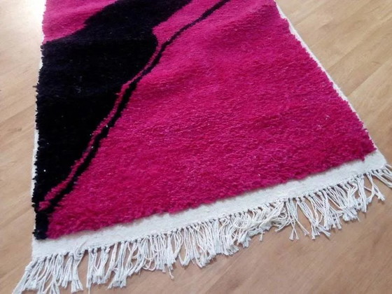 Marokkaans loper vloerkleed - artistiek design - Beni Ouarain stijl - volledig wol - 368 x 85 cm (photo 6 of 8)