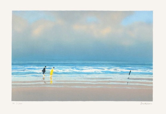 Image 1 of Pierre DOUTRELEAU Coppia sulla spiaggia Litografia firmata 1990