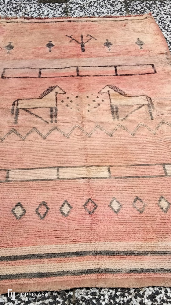 Image 1 of Handgeknüpfter Berberteppich aus Wolle, 200 x 104 cm