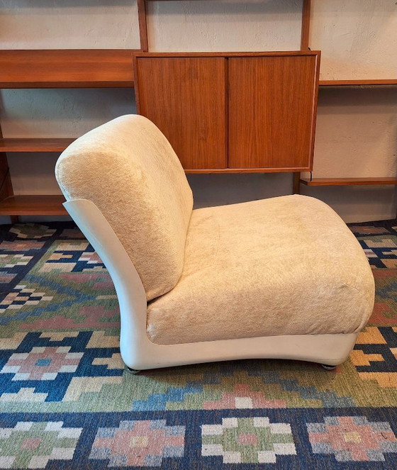 Image 1 of Italienischer Lounge-Sessel aus Fiberglas und Mohair im Stil von Mario Bellini, 1960er Jahre