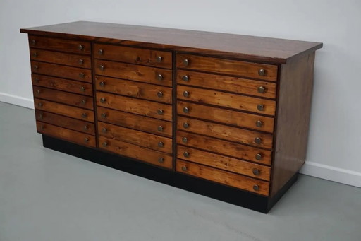Vintage German apothecary cabinet in pine and oak, 1950s