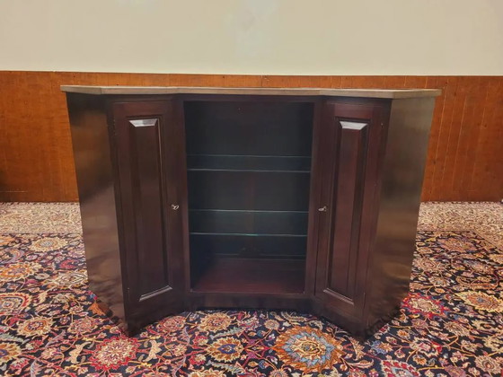 English Chesterfield mahogany bar fully upholstered in leather, Barstools (photo 16 of 22)