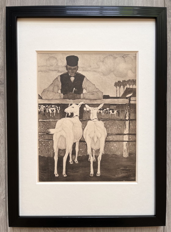 Image 1 of Jan Mankes 1889-1920 / Heliogravure Vader met Geitjes 1923