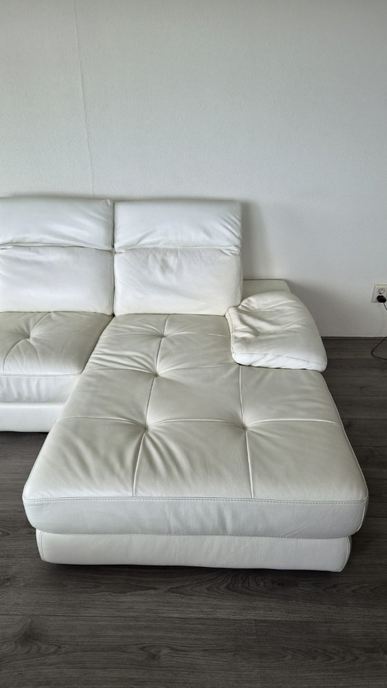Sofá esquinero grande de lujo en piel 'Celanova' - Blanco Stardust – Sofás esquineros, Leather (photo 3 of 10)